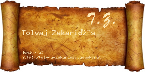 Tolvaj Zakariás névjegykártya